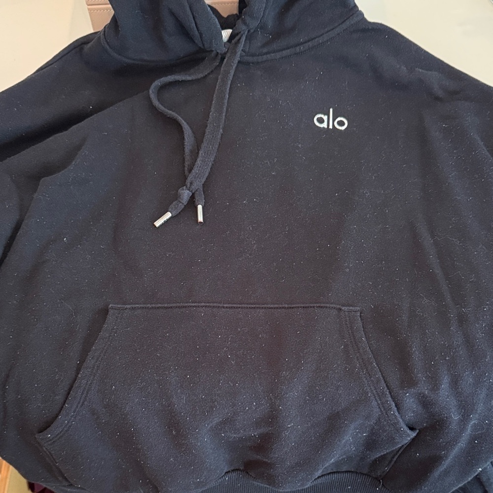 Alo Black Hoodie Sweatshirt